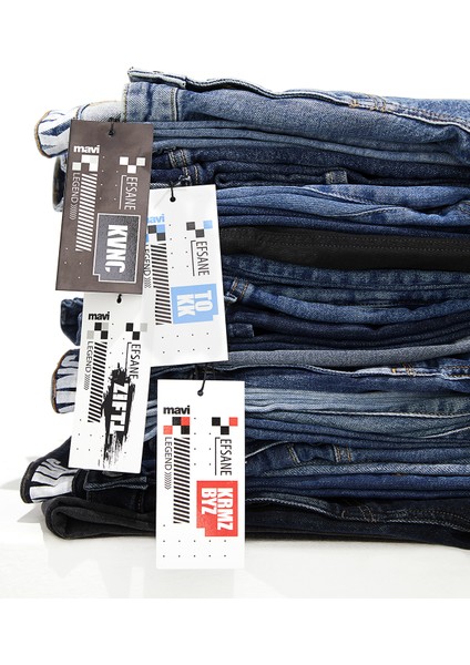 Erkek TOKK Serisi Leo Mavi Black 90 s Vintage Jean Pantolon 0076231957