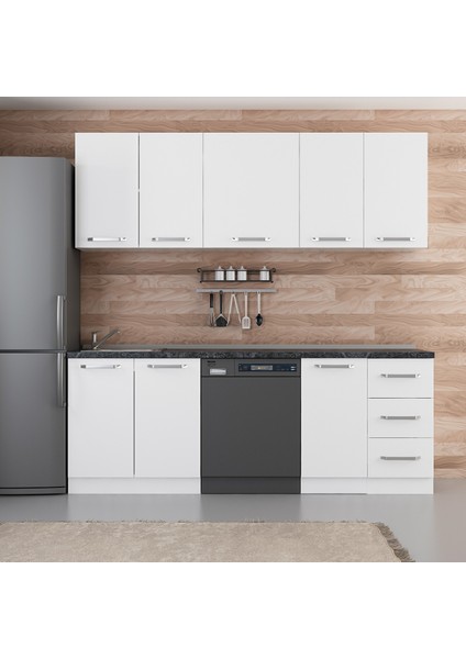 220 cm Mutfak Dolabı Beyaz 220-B11