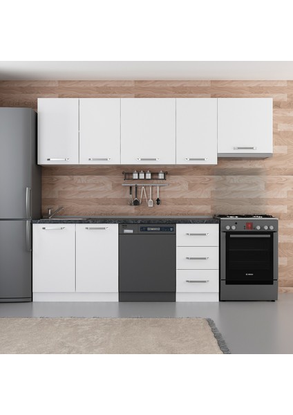 255 cm Mutfak Dolabı Beyaz 255-B12