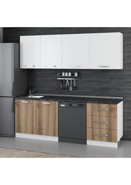 220 cm Mutfak Dolabı Beyaz Dore 220-D12 modelleri