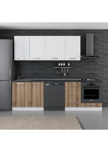 255 cm Mutfak Dolabı Beyaz Dore 255-D11