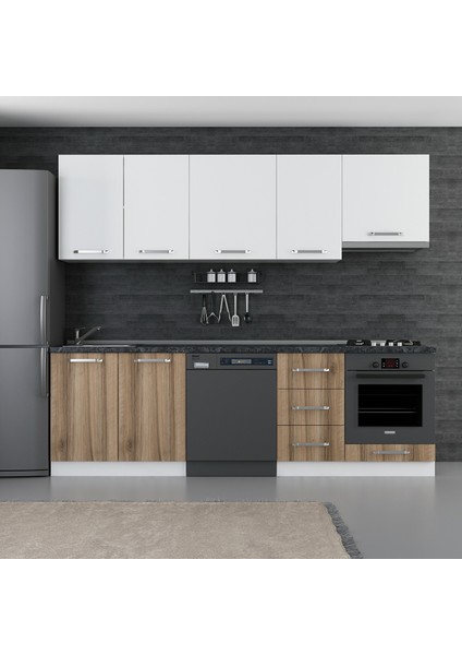 255 cm Mutfak Dolabı Beyaz Dore 255-D13