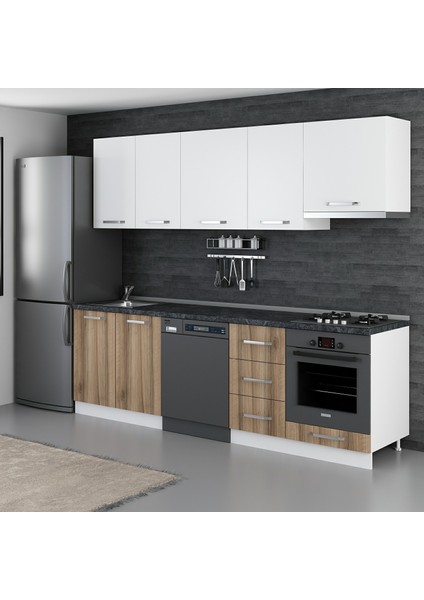255 cm Mutfak Dolabı Beyaz Dore 255-D13