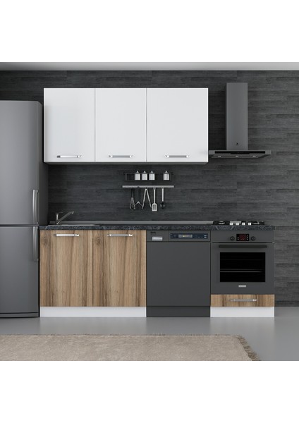 220 cm Mutfak Dolabı Beyaz Dore 220-D13