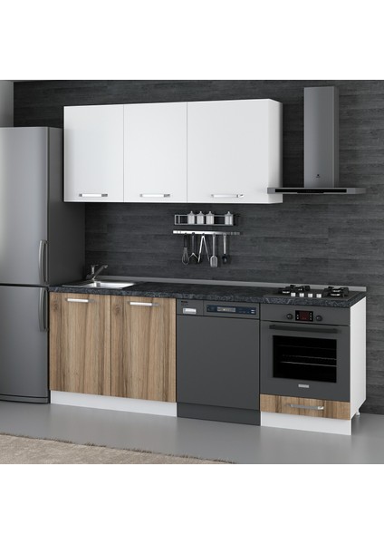 220 cm Mutfak Dolabı Beyaz Dore 220-D13