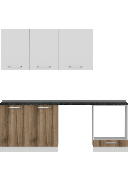220 cm Mutfak Dolabı Beyaz Dore 220-D13