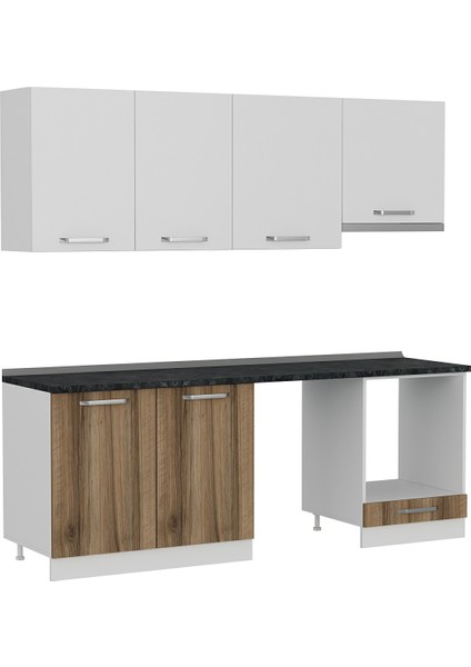 220 cm Mutfak Dolabı Beyaz Dore 220-D14