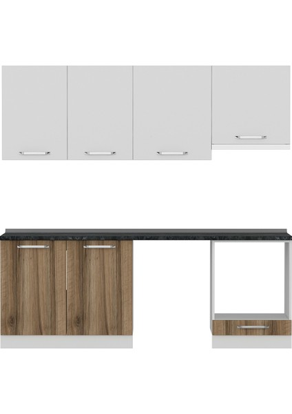 220 cm Mutfak Dolabı Beyaz Dore 220-D14