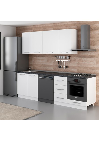 255 cm Mutfak Dolabı Beyaz 255-B11 fırsatları