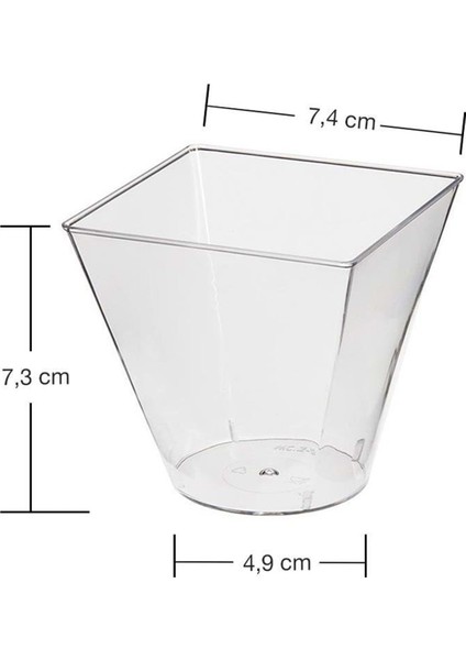 Plastik Mini Kap Şeffaf 240 cc - 24'lü