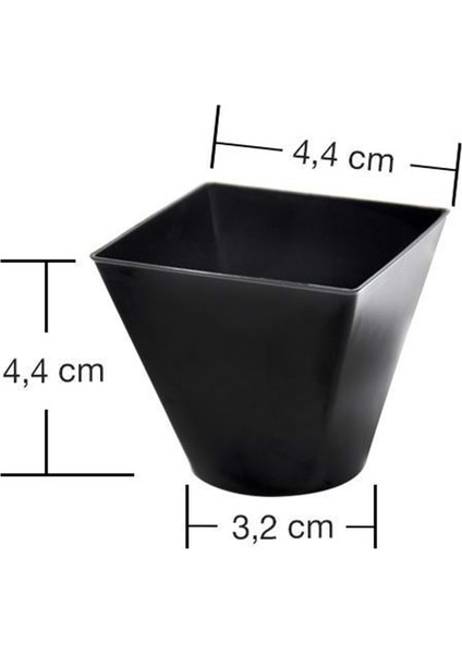 Plastik Mini Kap Siyah 60 cc - 25'li