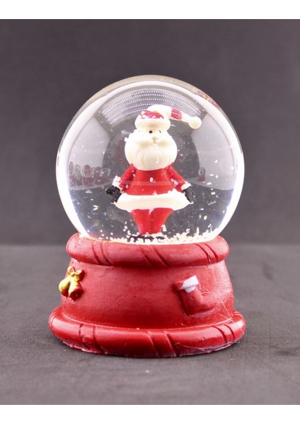 Yılbaşı Noel Baba Temalı Orta Boy Işıklı Kar Küresi 9 Cm-14