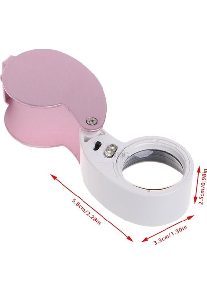 40X Katlanır Büyüteç 22MM Cam Lens 2 LED Işıklı Aluminyum Aalaşım Lüp fiyatları