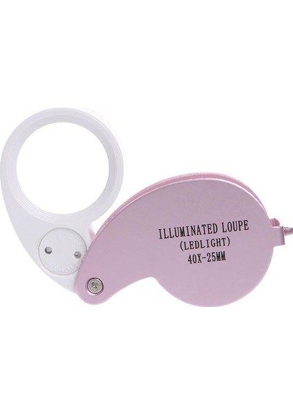 40X Katlanır Büyüteç 22MM Cam Lens 2 LED Işıklı Aluminyum Aalaşım Lüp indirimleri