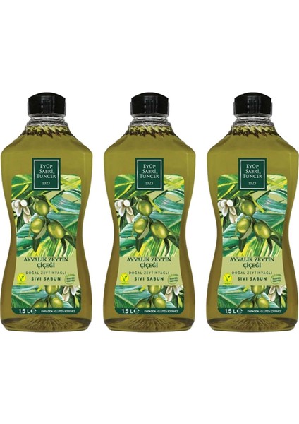 Ayvalık Zeytin Çiçeği 1,5lt Sıvı Sabun Doğal Zeytinyağlı x 3 Adet