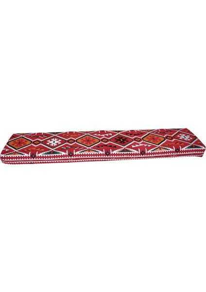 MND306-401 Şark Köşesi Kırmızı Halı Desenli Minder 120X40X10 cm