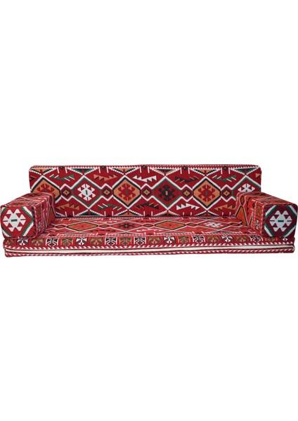 MTK406-401 Şark Köşesi Kırmızı Halı Ds. Dörtlü Minder Tk. 120LİK