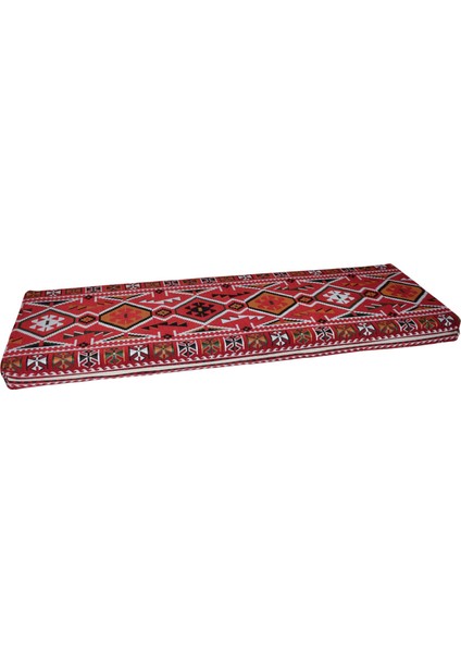 MND311-401 Şark Köşesi Kırmızı Halı Desenli Minder 180X60X10 cm