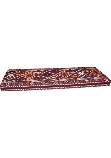 MND309-402 Şark Köşesi Bordo Halı Desenli Minder 160X60X10 cm