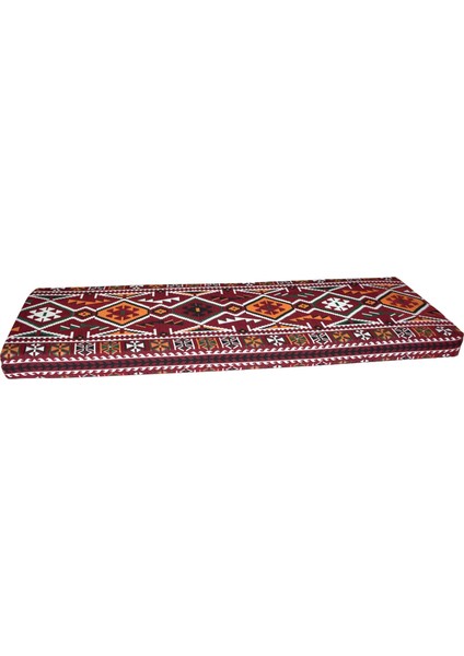 MND305-402 Şark Köşesi Bordo Halı Desenli Minder 120X60X10 cm