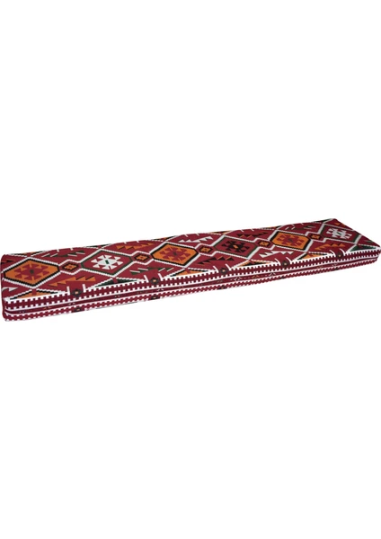 Bolvadin Şark Köşesi MND306-402 Şark Köşesi Bordo Halı Desenli Minder 120X40X10 cm