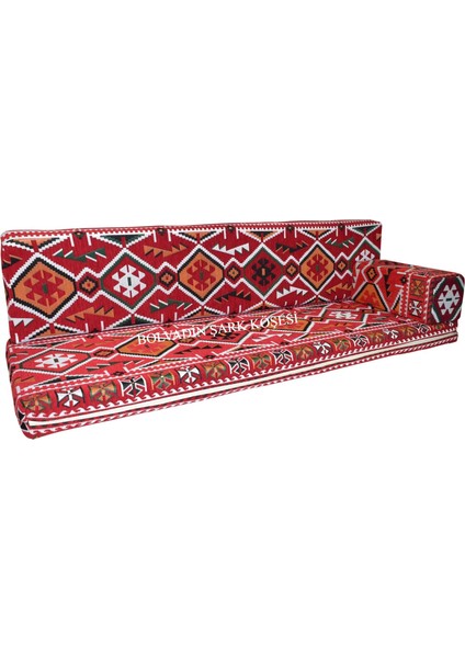 MTK411-401 Şark Köşesi Kırmızı Halı Ds. Üçlü Minder Takımı 160LIK
