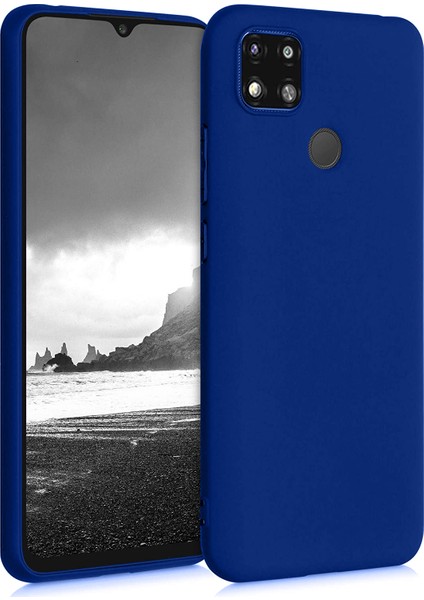 Case 4U Xiaomi Redmi 9C Kılıf Klasik Mat Renkli Yumuşak Premier Silikon Mavi