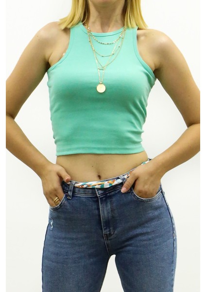 Mad Girls Mint Yeşili Crop Top MG361