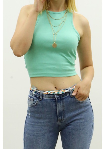 Mad Girls Mint Yeşili Crop Top MG361