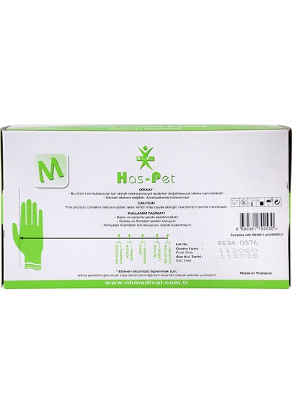 Latex Pudralı Eldiven 100'lü - M modelleri