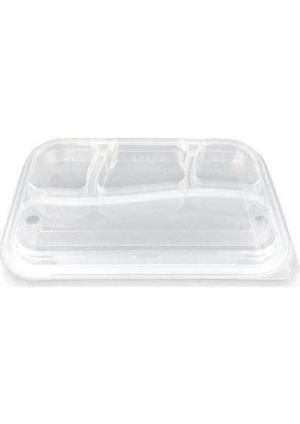 Özge - 4 Bölmeli Kapaklı Kebap Kabı - 25'li