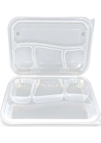 Özge - 4 Bölmeli Kapaklı Kebap Kabı - 25'li