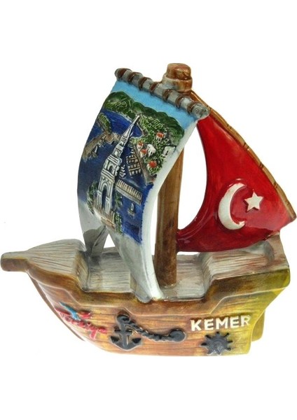 Biblo Gemi Yelken Deniz Kule Bayrak Ev Dekor Masa Üstü Figür Obje Seramik indirimleri