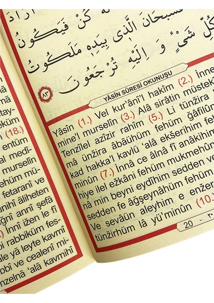 Kadife Kaplı Çanta Boy Türkçeli Yasini Şerif (10 Adet)
