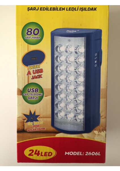 Fujixa Fujita 24 LED USB Girişli Telefon Şarj Edebilen Işıldak indirimleri