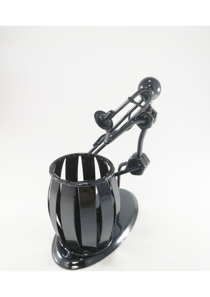 Dekoratif Trombon Çalan Adam Metal Kalemlik Masa Süsü fırsatları