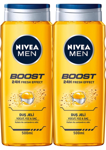 Nıvea Men Boost Erkek Duş Jeli 500 ml x 2