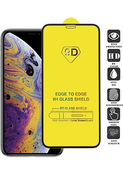 9d Ekran Koruyucu Full Ekran - Apple iPhone 11 Pro Max-Yeni Nesil Siyah