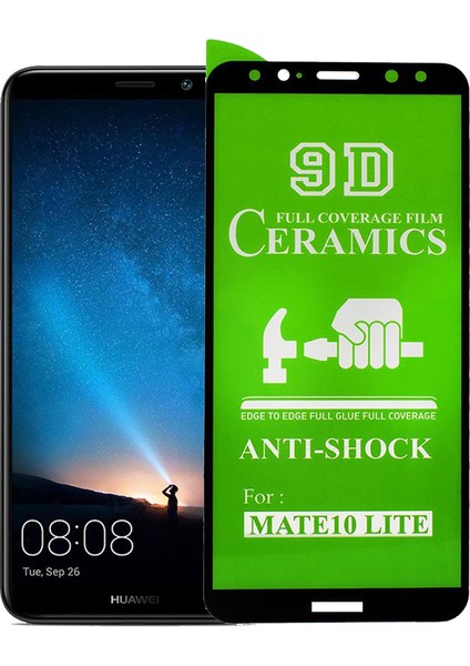 9h Seramik Nano Full Kaplama Cam Huawei Mate 10 Lite Siyah