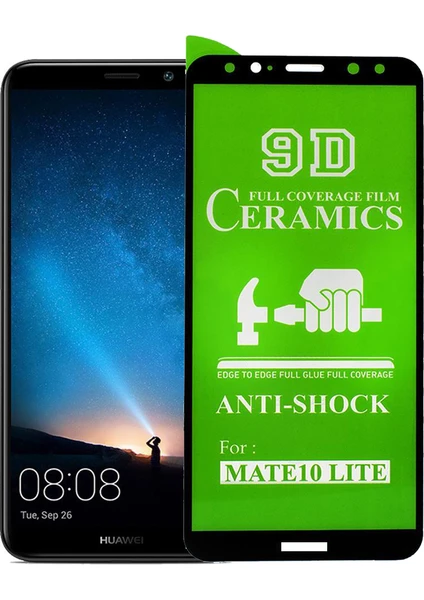 Techatech 9h Seramik Nano Full Kaplama Cam Huawei Mate 10 Lite Siyah