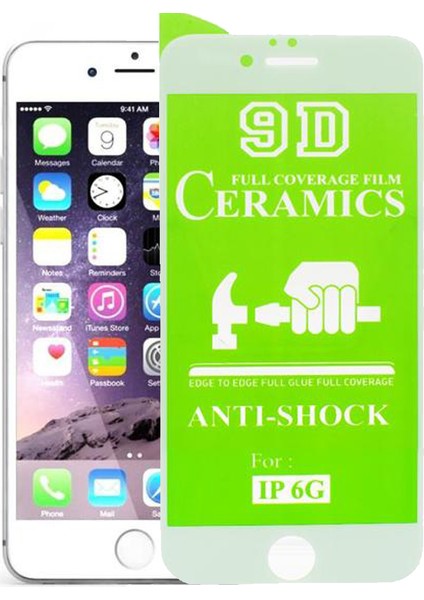 9h Seramik Nano Full Kaplama Cam Apple iPhone 6 Beyaz
