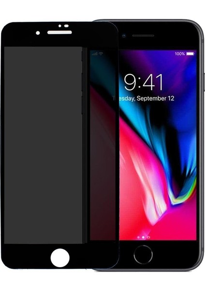 Apple iPhone 8 Plus Tam Koruma Hayalet Ekran 9h Hd Görüntü Siyah
