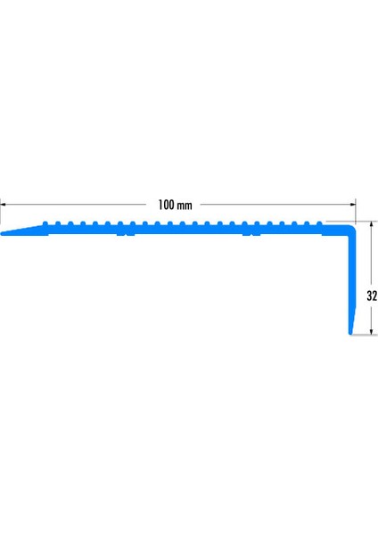 Alüminyum Merdiven Profili 100x35mm Tırtıllı BOY3m