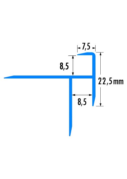 Alüminyum Merdiven Profili 8,5mm (Tek Taraf Geçmeli Laminat Için) Boy 3m