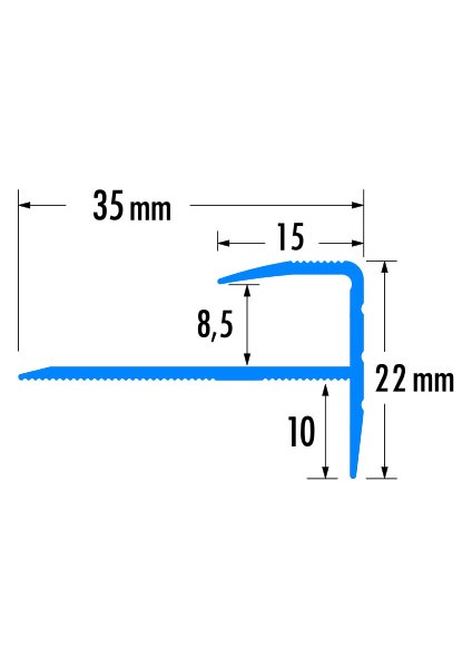 Alüminyum Merdiven Profili 8,5mm (Tek Taraf Geçmeli Laminat Için) Boy 3m