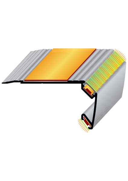 Alüminyum Işıklı Merdiven Profili 78x40mm (35mm Titan Kaydırmaz Bant) BOY3m