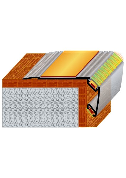 Alüminyum Işıklı Merdiven Profili 78x40mm (35mm Titan Kaydırmaz Bant) BOY3m