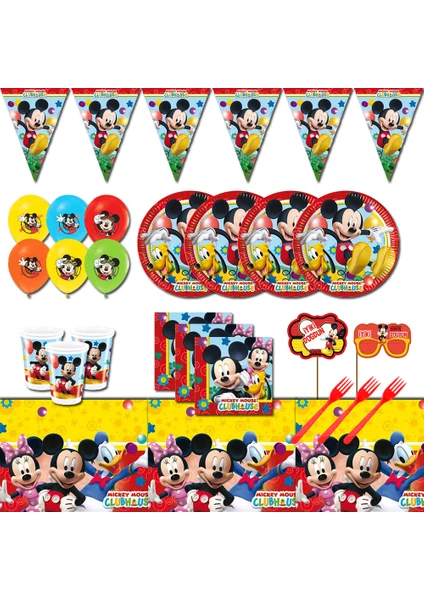 Mickey Mouse 24 Kişilik Doğum Günü Parti Malzemeleri Seti