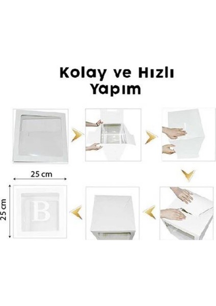 One Yazılı Demonte 25 cm Şeffaf Kutu Set Mavi