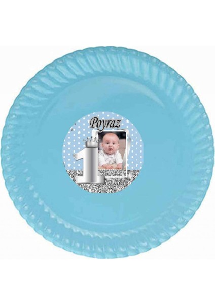 10 Adet Kişiye Özel Karton Tabak Etiketi Sticker 7 cm